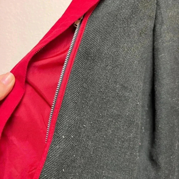 Gallery Petites Red Wool Blend Removeable Liner Trench Coat Sz L Classic Winter - Picture 10 of 12